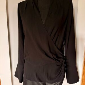 *NWT* Trouvé Elegant Black Wrap Top
